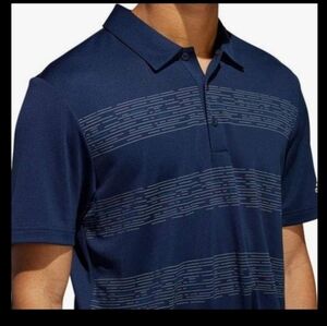 adidas Golf Polo Plaid Key Mens Short Sleeve Collegiate Navy Size XXL